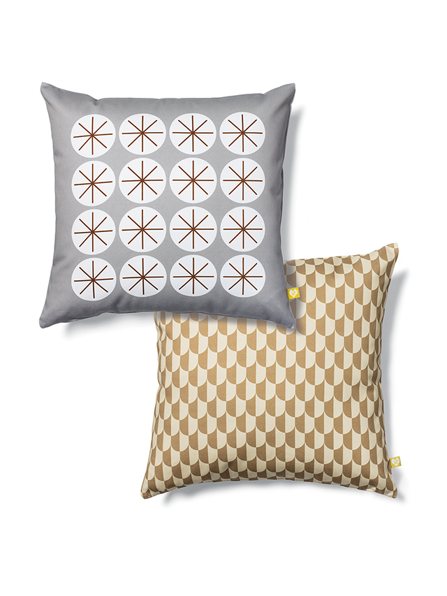 Cushions Stars grey / Dual yellow