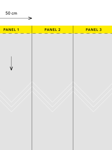 Piecing together the wallpaper panels after cutting the roll