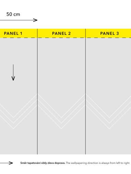 Piecing together the wallpaper panels after cutting the roll