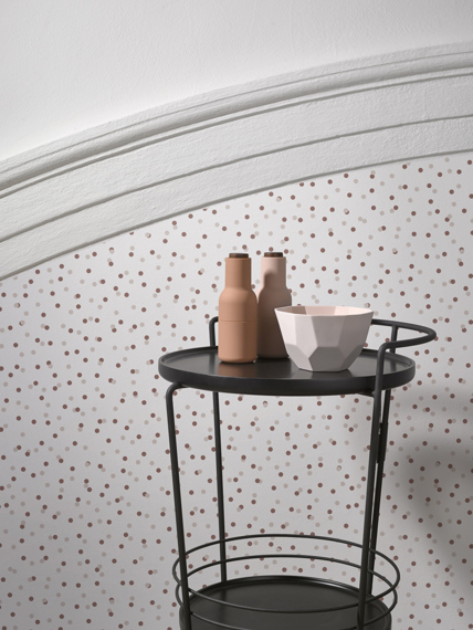 Sample of wallpaper Atoms mahogany