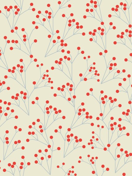 Sample of wallpaper Berries red