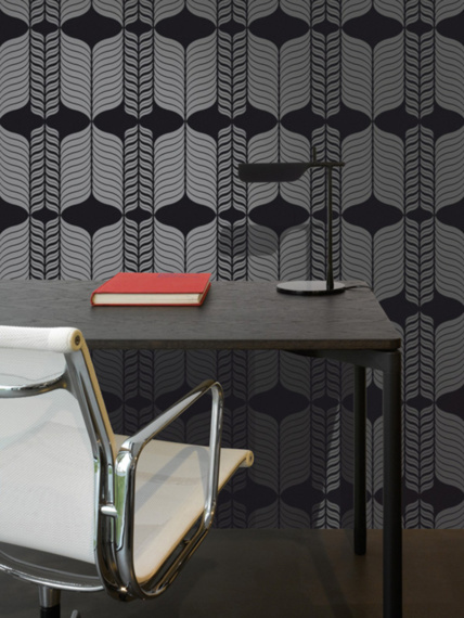 Sample of wallpaper Afternoon tea black