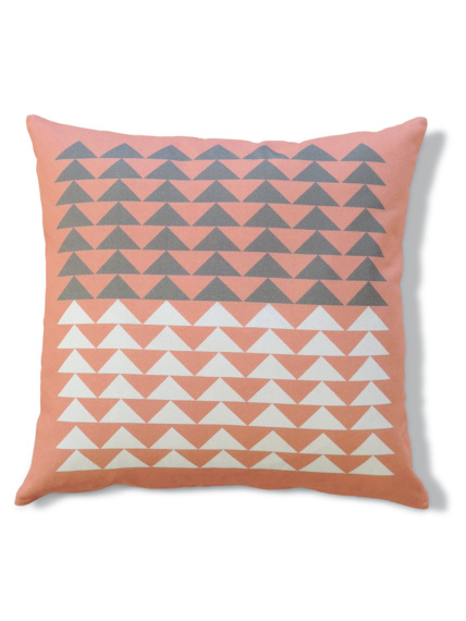 Triangles pink cushion