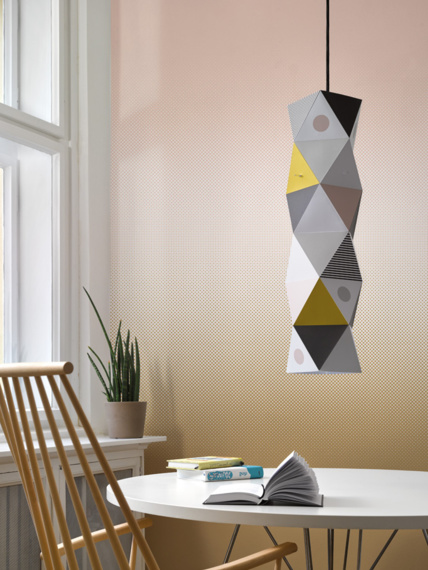 Mural wallpaper-Fog ochre-pink