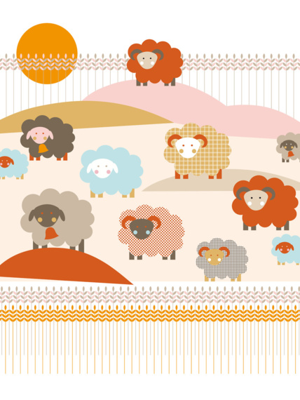 Sheep mural wallpaper