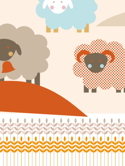 Sheep mural wallpaper