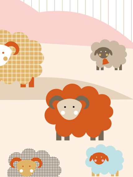 Sheep mural wallpaper