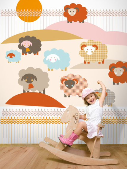 Sheep mural wallpaper