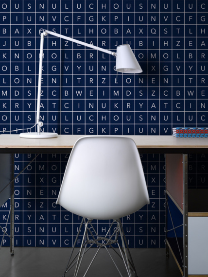 Sample of wallpaper Glyphs blue