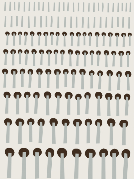 Sticks grey mural wallpaper