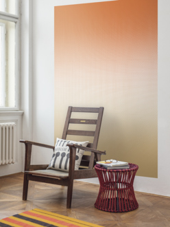 Mural wallpaper Fog ochre-red