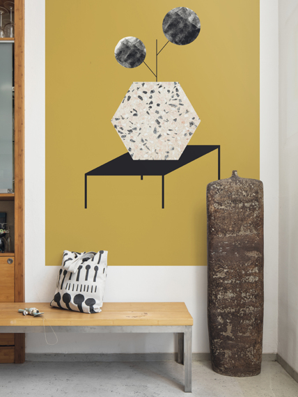 Mural wallpaper Table ochre